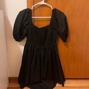 forever 21 black smocked top mini dress